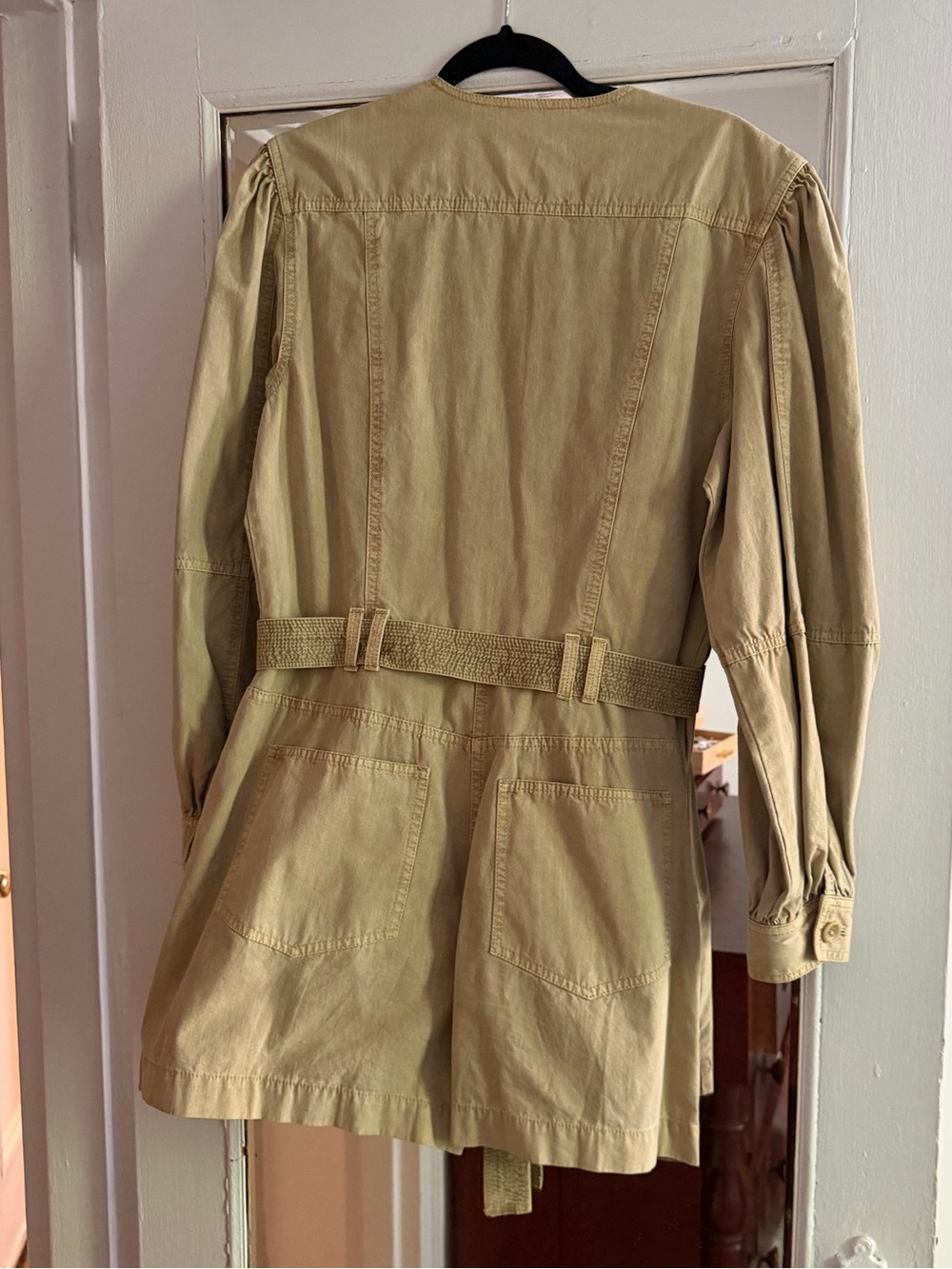 Ulla Johnson Khaki Belted Cotton Romper - Picture 3 of 3